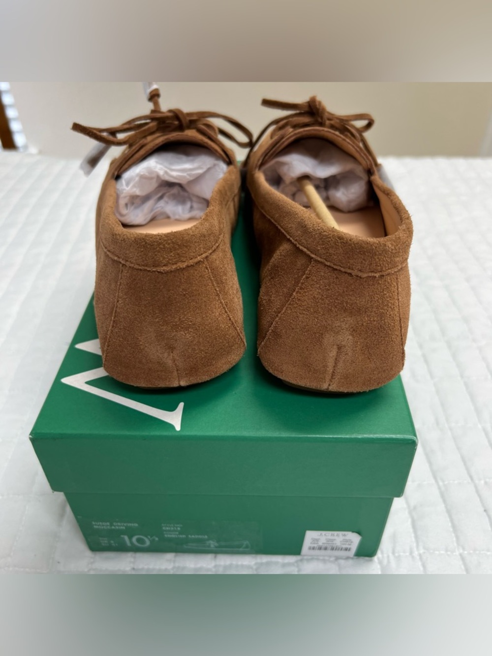J. Crew Suede Driving Loafers English Saddle Brown Size 10.5 New - Picture 5 of 10